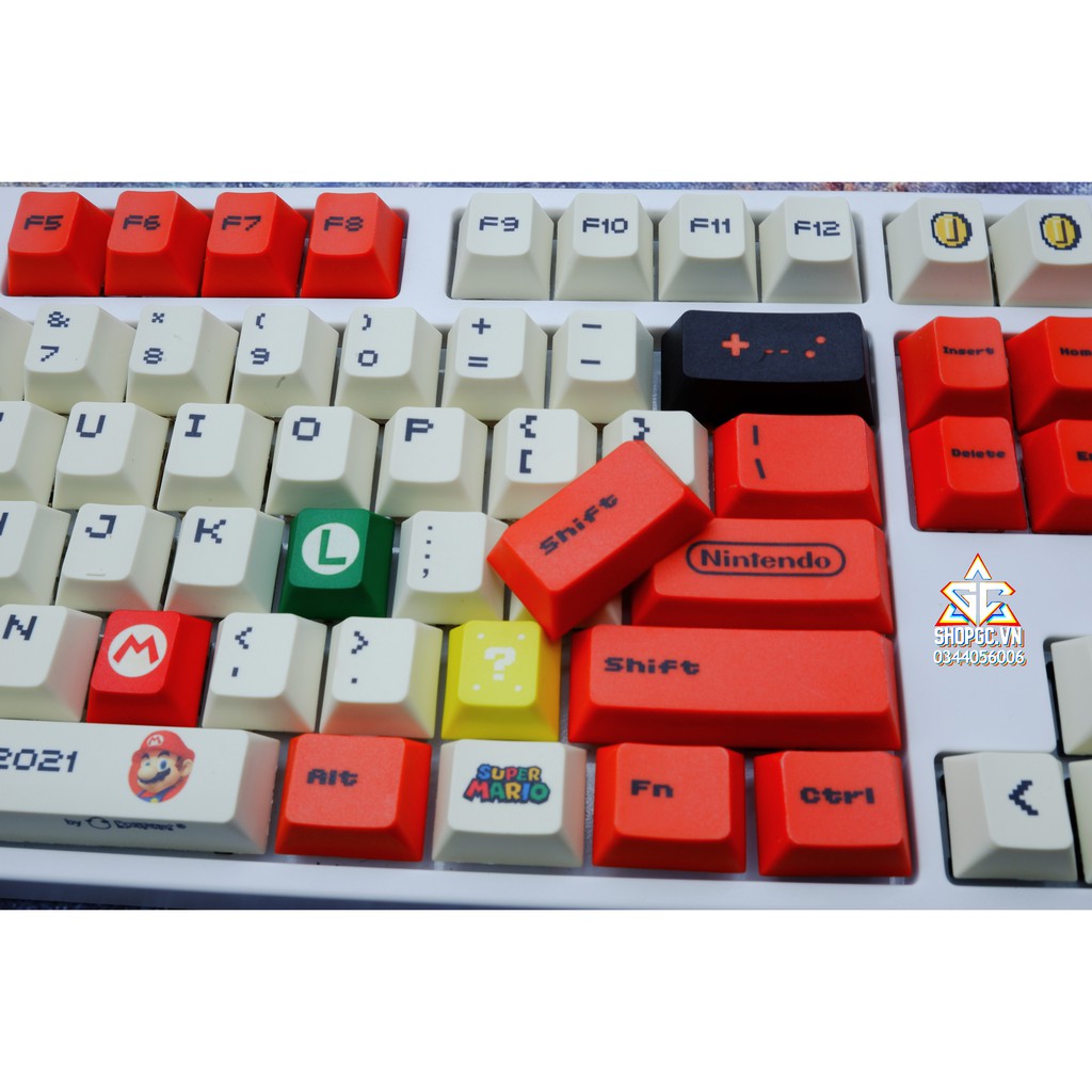 Keycap MARIO ĐỎ 2021 120 nút Nhựa PBT