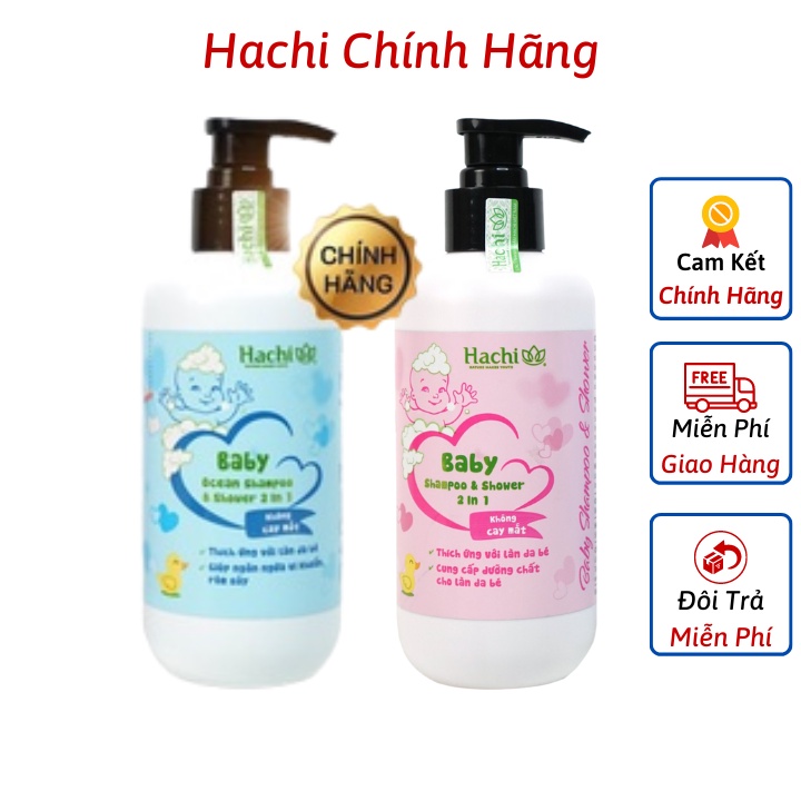 HACHI BABY 2IN1 - SỮA TẮM GỘI TOÀN THÂN CHO BÉ - CHAI MỚI 350ML  giúp ngăn ngừa và giảm thiểu một số chứng bệnh về da