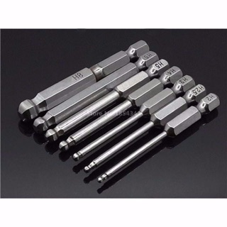Bộ 7 mũi lục giác đầu bi cho khoan chân lục giác 6.35mm