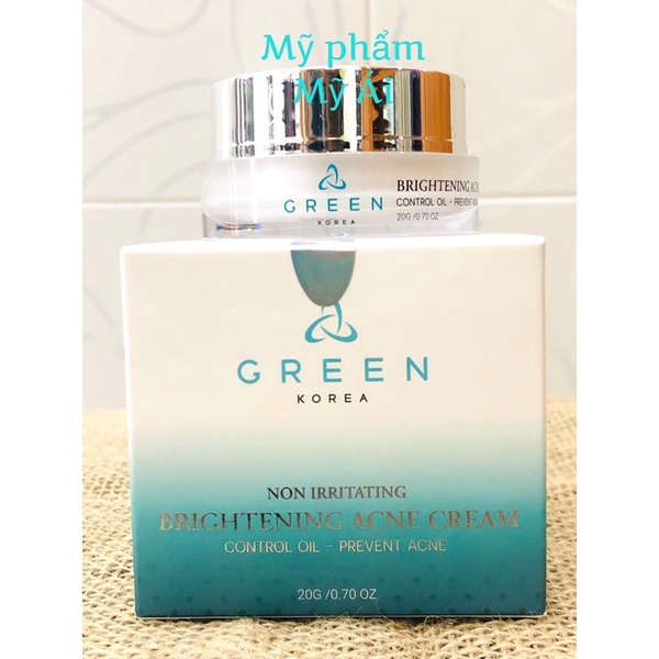 Kem Ngăn Ngừa mụn Green Korea Brightening Acne Cream 20g