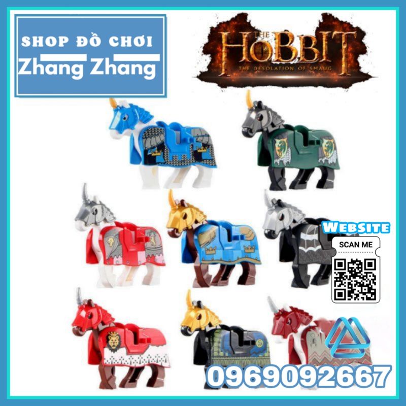 Đồ chơi Xếp hình Ngựa chiến Trung cổ trong The Lord of the Rings The Hobbit Théoden Minifigures Xinh X0158