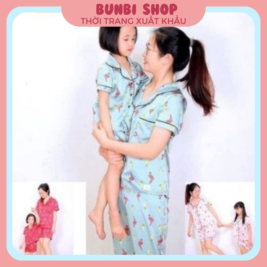 Sét bộ pijama cho mẹ và bé hàng thiết kế đồ đôi mẹ con, bộ mặc nhà (Sét mẹ)