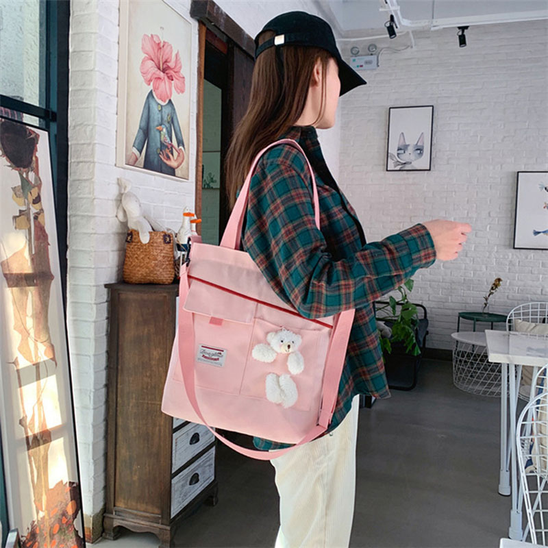 Túi vải canvas đeo chéo phong cách Hàn Quốc thời trang đơn giản dành cho nữ