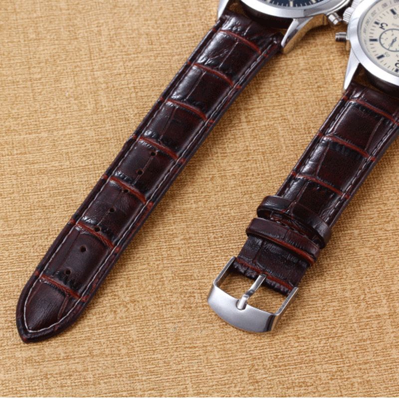 Dây đồng hồ da nam nữ, dây da khóa thép 316L cao cấp sang trọng