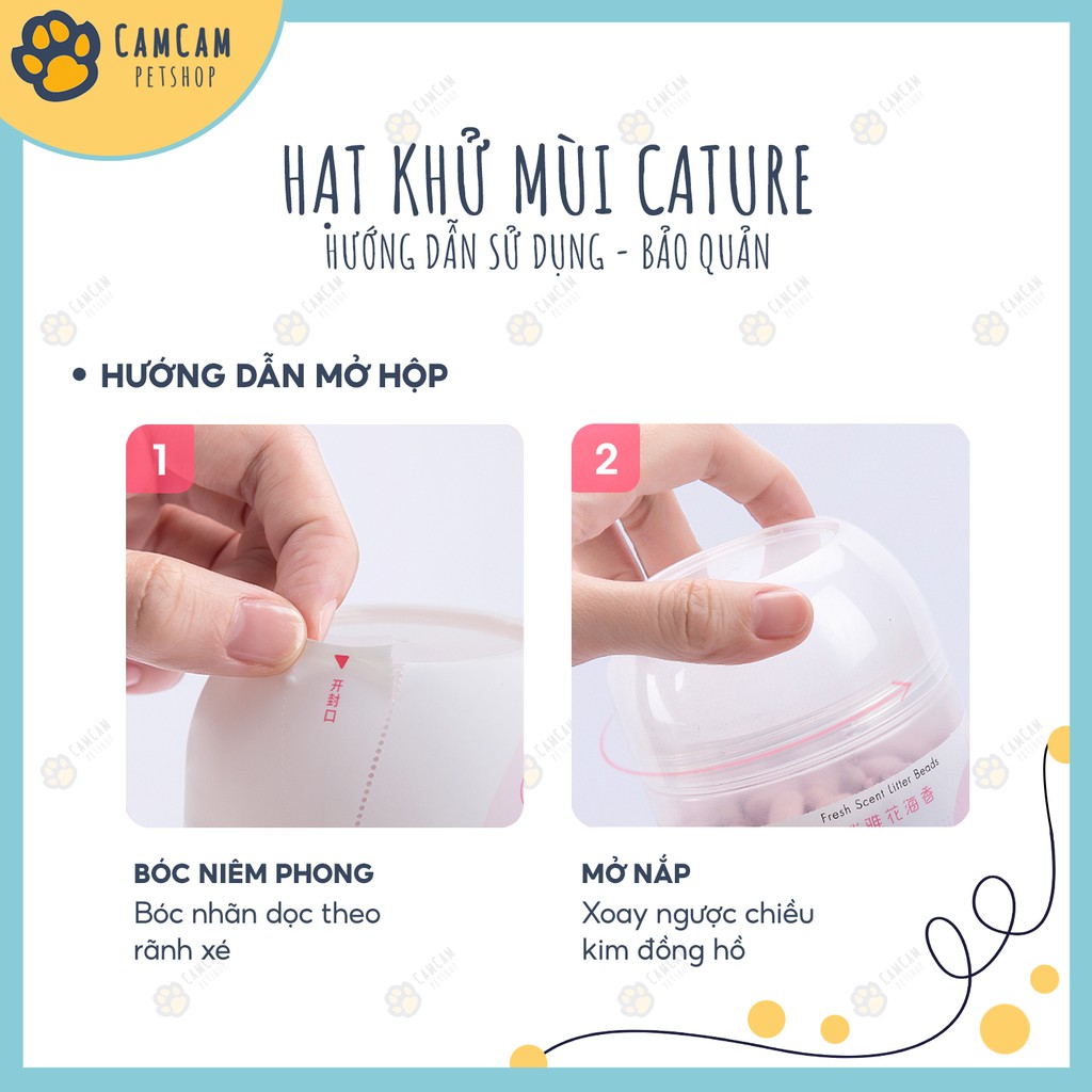 Hạt khử mùi Cature hộp 450ml - Hạt thơm khử mùi cát vệ sinh, khử mùi và kháng khuẩn hiệu quả