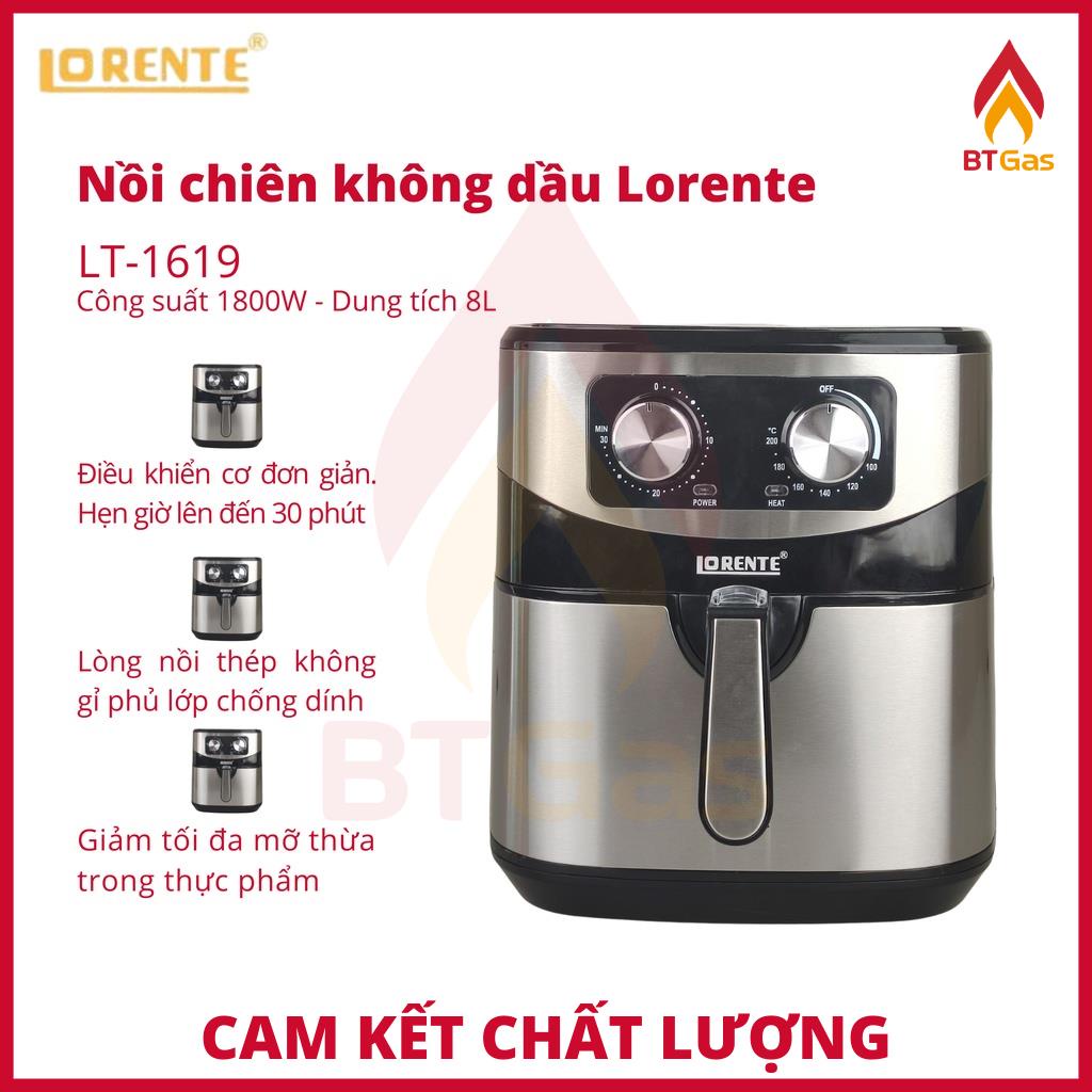 [Mã ELHADEV giảm 4% đơn 300K] Nồi chiên không dầu Lorente, nồi chiên không dầu cơ dung tích 8L Lorente LT-1619