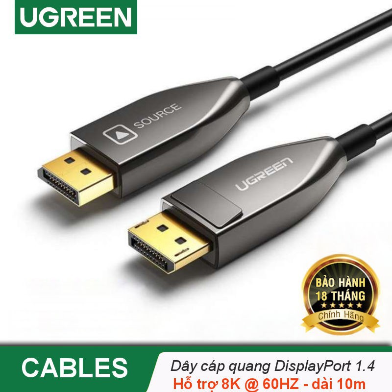 Cáp DisplayPort 1.4 Sợi Quang Dài 10M Hỗ trợ 8K60Hz Chính Hãng Ugreen 60270