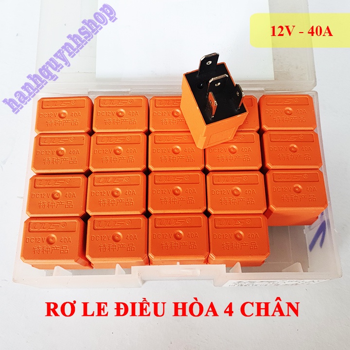 Hộp 20 Rơ le điều hòa ô tô 5 chân 12V 40A hoặc 24V 40A màu cam hàng đẹp loại 1
