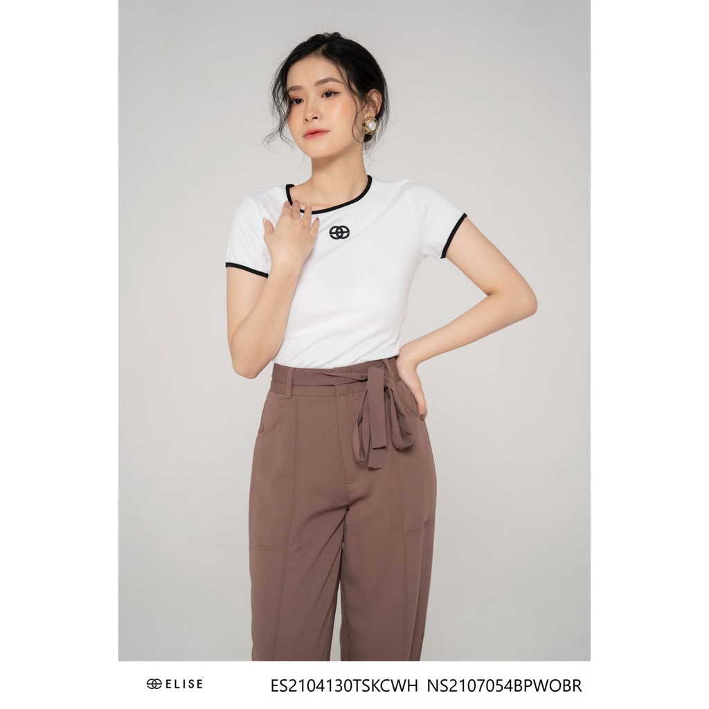 Quần dài nâu chun gấu thiết kế Elise NS2107054BPWOBR
