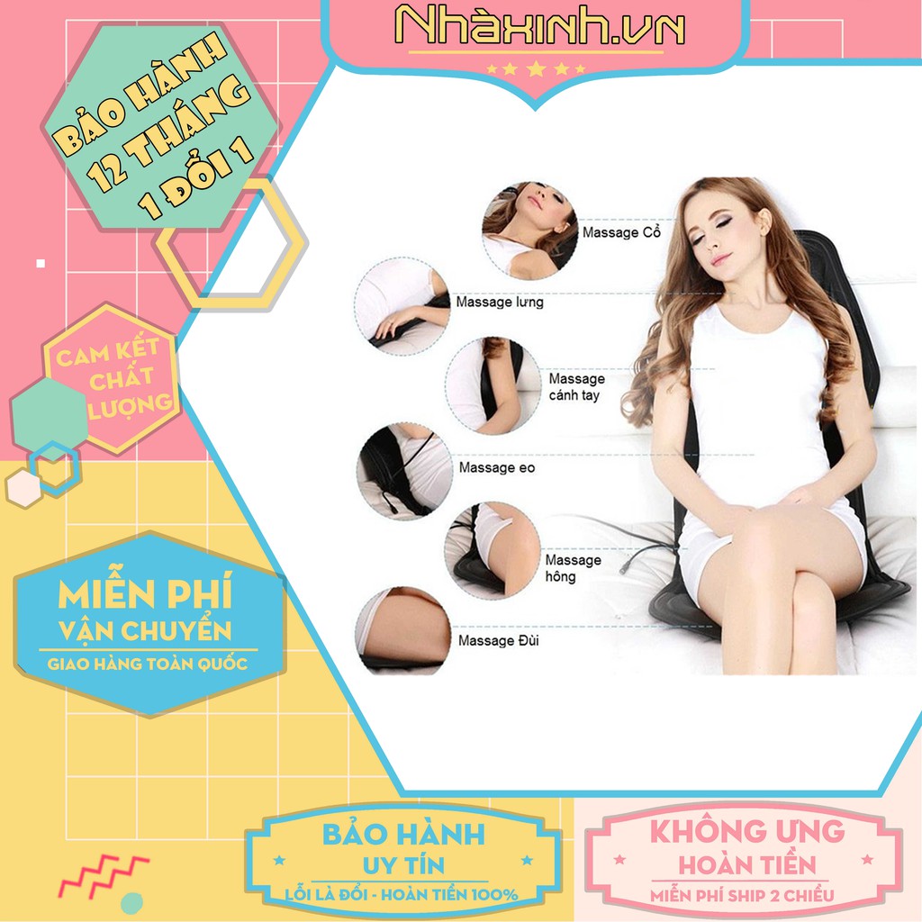 [Hàng Loại 1] Đệm Massage 5 Vùng Nhiều Chế Độ,Ghế Massage 5 Vùng Nhiều Chế Độ,Thảm Massage 5 Vùng - BH 12 tháng