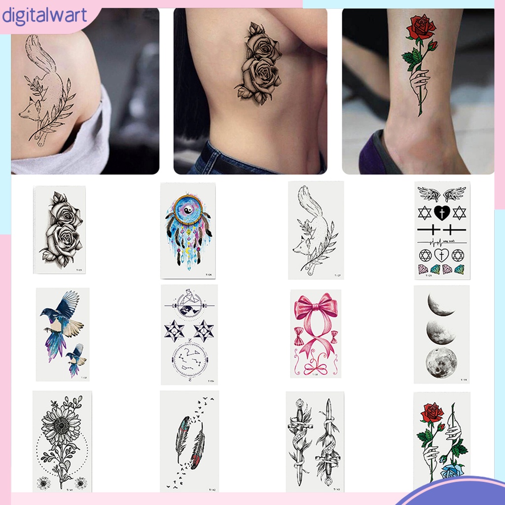 Nhãn dán hình xăm nhiều họa tiết nghệ thuật thời trang phong cách cá tính