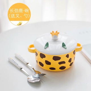 (Có sẵn) Set bát ăn mì gốm sứ cute