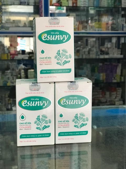Viên uống ESUNVY Sạch mụn trứng cá,mờ thâm,giảm bã nhờn,giảm viêm, hết mụn đầu đen đầu trắng,giảm sẹo mụn