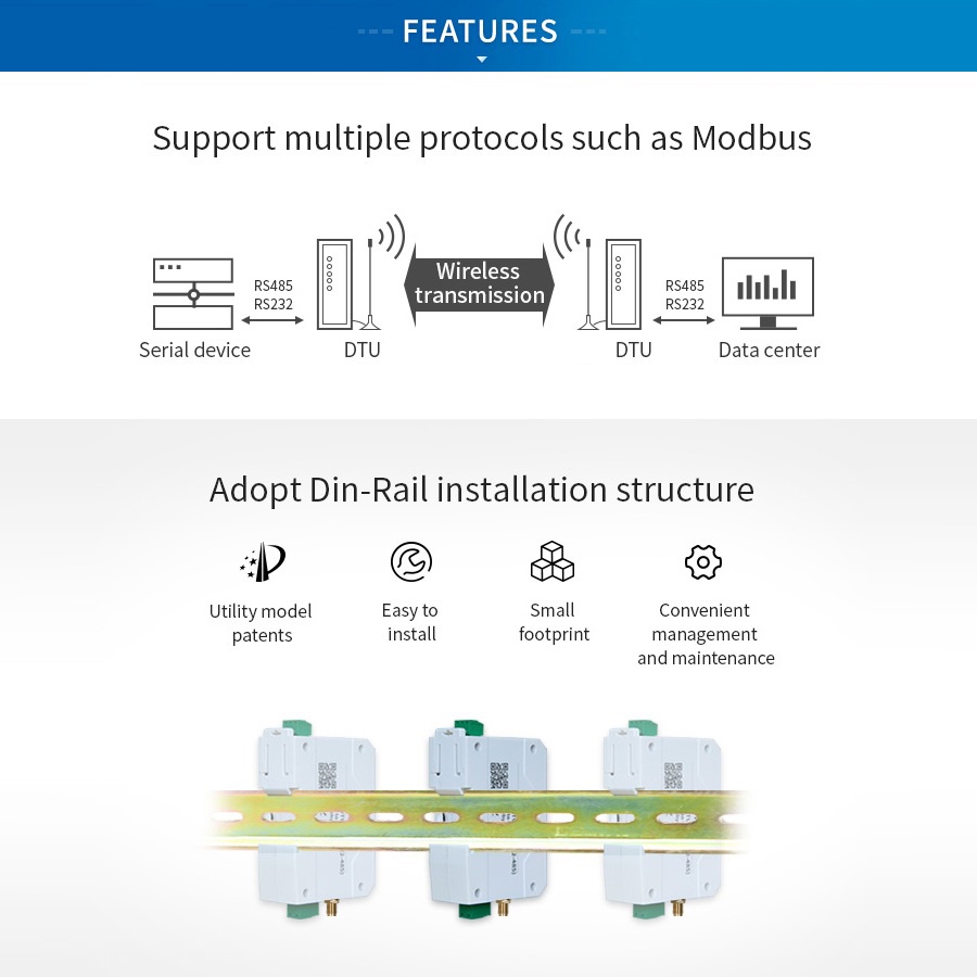 Bộ Định Tuyến Lora Mesh to RS485 Modbus SX1268 Ebyte 900SL-485  Hass