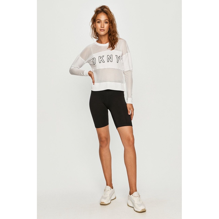 Quần biker short lưng cao thể thao DKNY logo sọc DP1S4715