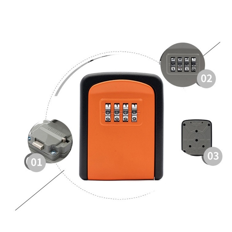 Ổ Khóa Hộp Chìa Khóa Gắn Tường Bằng Kim Loại Chống Trộm Tiện Dụng