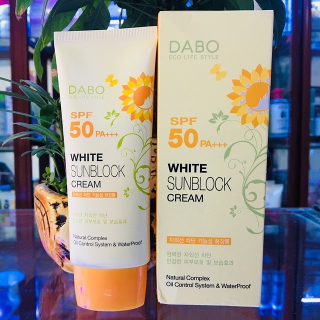 Kem chống nắng Dabo White Sunblock Cream SPF 50 PA+++ 70ml Trúc Cosmetics