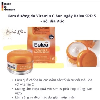 Kem dưỡng da Vitamin C ban ngày Balea SPF15 50ml- nội địa Đức