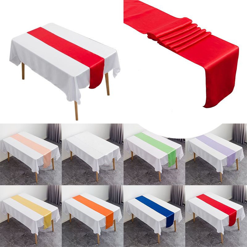 Khăn trải giữa bàn bằng satin trang trí thời trang nhiều màu tùy chọn