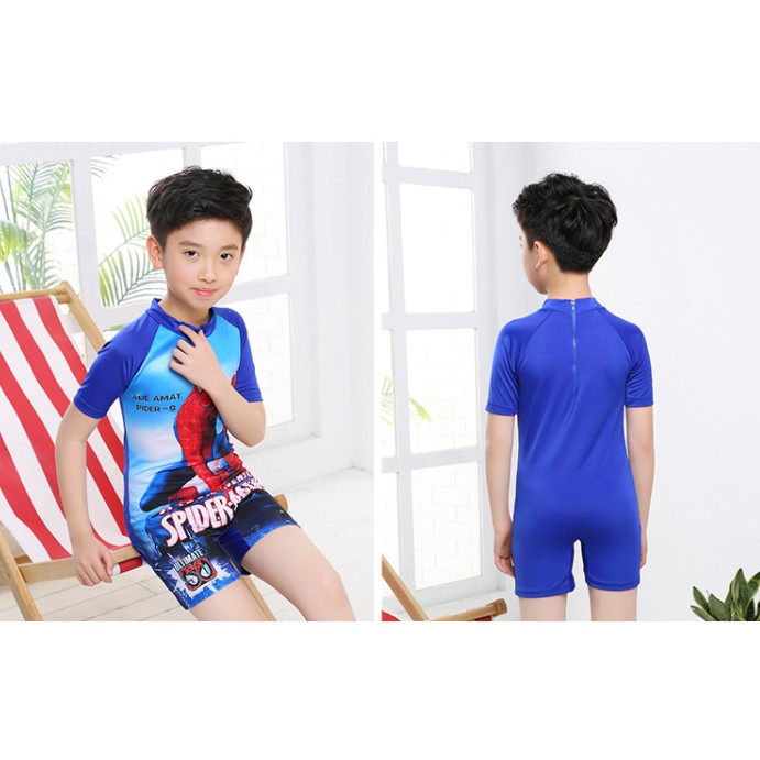 Đồ bơi liền thân bé trai hình người nhện BB008  - đồ bơi siêu nhân cho bé trai - KELLY WANG