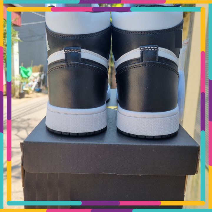 Giày thể thao cổ cao đen trắng cho nam nữ