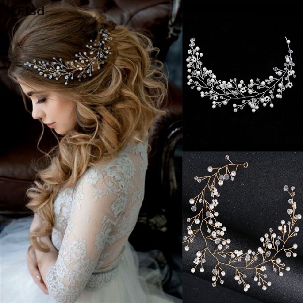 {Ffsd} Băng Đô Pha Lê Giả Ngọc Trai Handmade Thời Trang Cho Cô Dâu Trong Tiệc Cưới * Bán Chạy