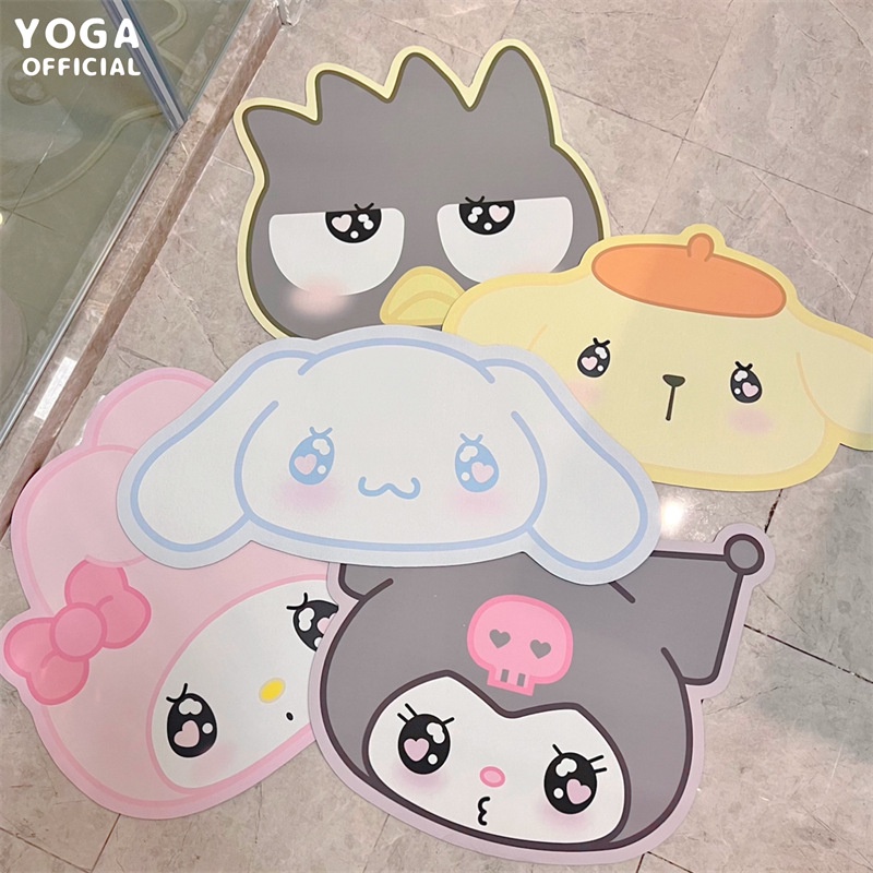 Sanrio Tấm Thảm Chùi Chân Thấm Hút Tốt In Họa Tiết Hoạt Hình Kuromi Melody Cinnamoroll PomPomPurin Đáng Yêu