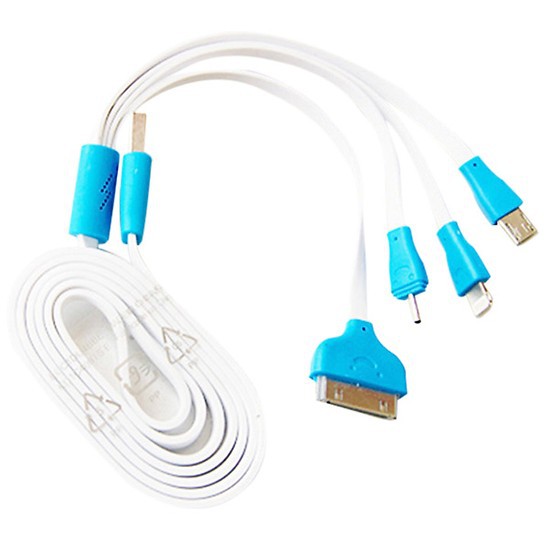 hot Dây Sạc Đa Năng 1 Ra 4 Đầu Có Đèn LED Loại Tốt - Cáp Sạc 4 Đầu Trong 1 Tiện Dụng cực chất.