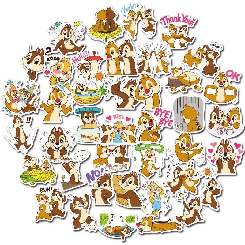 Sticker Chip’n’ Dale pop Sticker 30-60 cái ép lụa/Hình dán Disney Chip n Dale