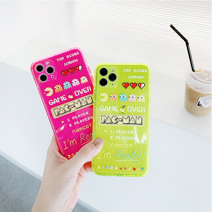 Ốp lưng iphone Pacman game neon dẻo mềm 6/6plus/6s/6splus/7/7plus/8/8plus/x/xr/xs/11/12/13/pro/max/plus/promax