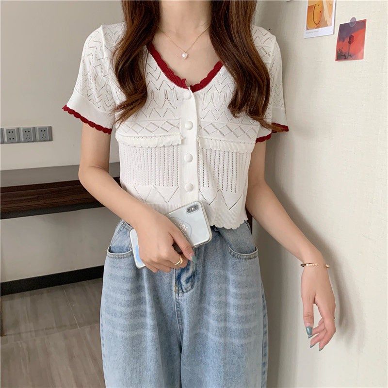 Áo Lửng Tay Dài Cổ Chữ V Thời Trang Dành Cho Nữ