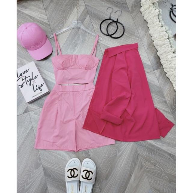 [ 𝐅𝐑𝐄𝐄 𝐒𝐇𝐈𝐏 ] SET 4 MÓN HỒNG BABY KÈM MŨ