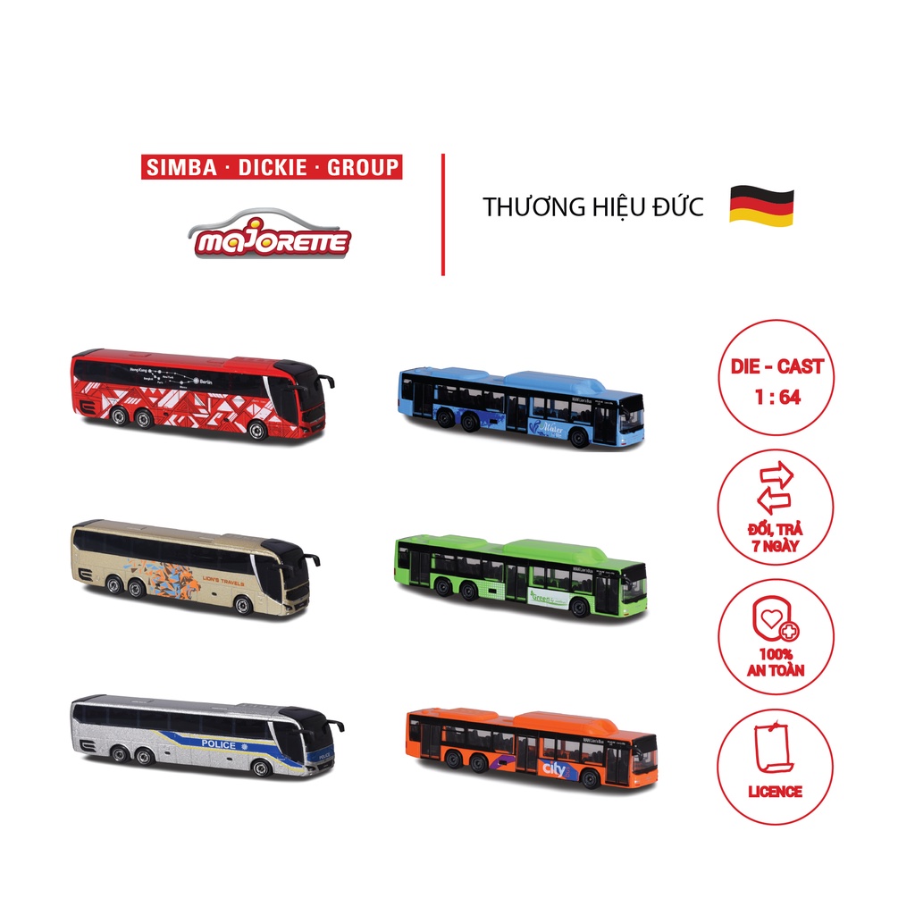 Xe Mô Hình Xe Buýt tỉ lệ 1:64 MAJORETTE MAN City Bus 212053159 - Simba Toys Vietnam