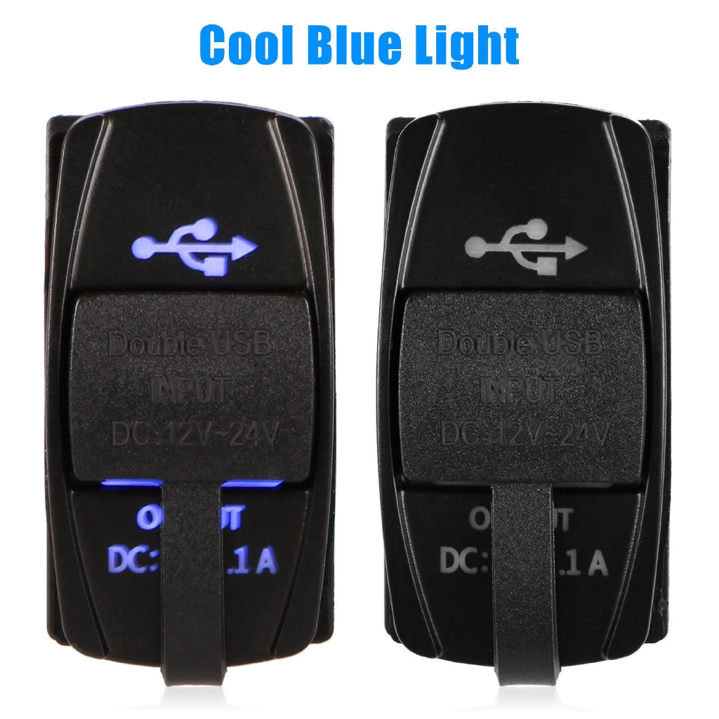 Sạc USB kép chống nước 3.1a 12v 24v cho xe ô tô