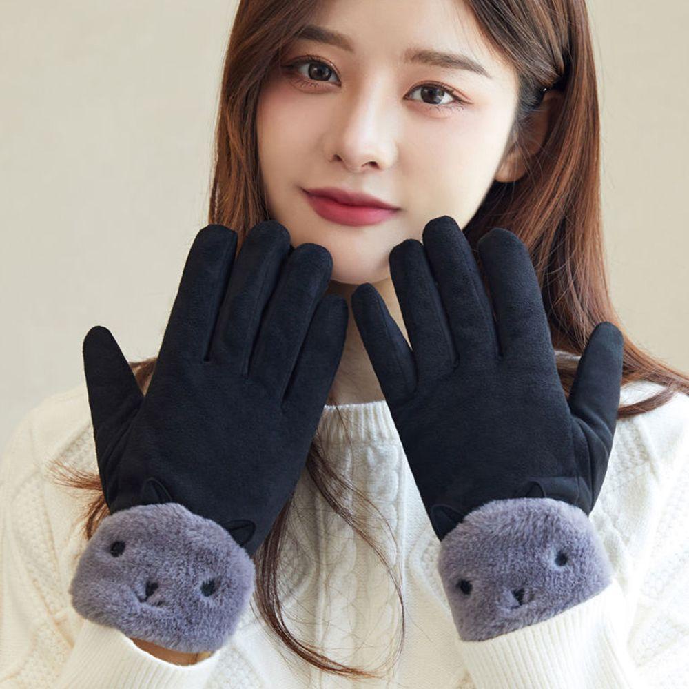 Găng Tay Lái Xe Mềm Mại Giữ Ấm Chạm Màn Hình Cảm Ứng Dành Cho Nữ