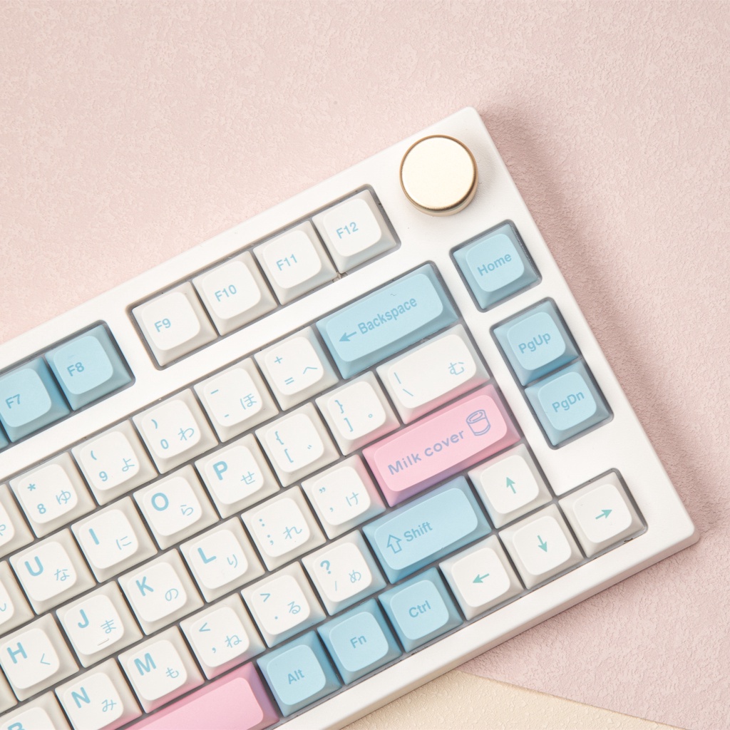 Milk cap keycap cute pink PBT sublimation Nắp Đậy Chìa Khóa Màu Hồng PBT Dễ Thương Dành Cho XDA Profile fit 61/64/84/87/98/108