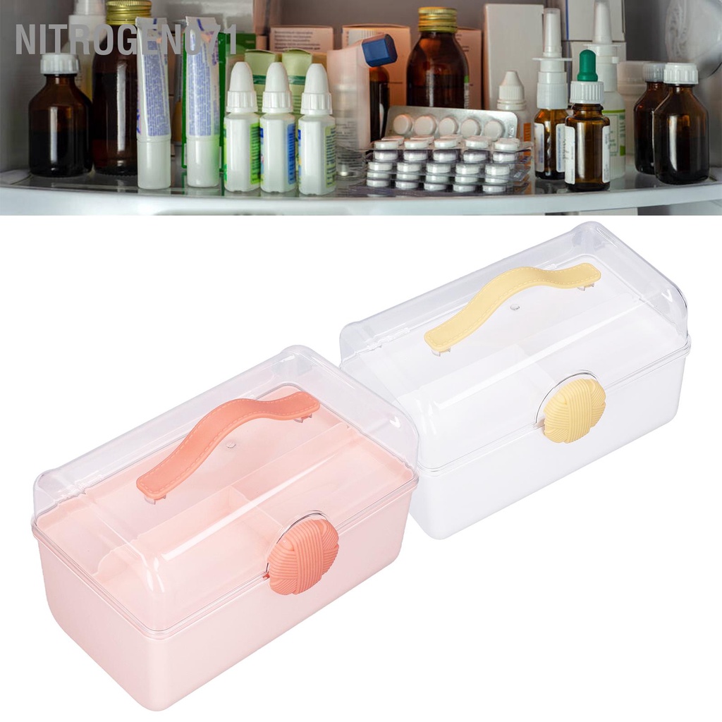 Hộp Đựng Đồ 2 Tầng Sức Chứa Lớn Thiết Kế 2 Tầng Với Nắp Trong Suốt Và Khóa Xoay Cho Văn Phòng