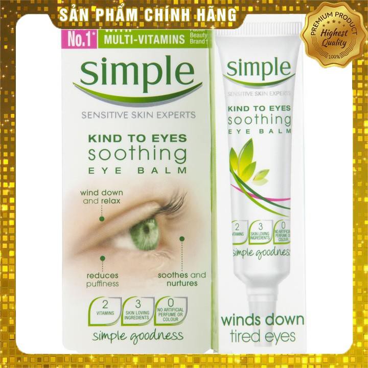 [Hot] Kem Dưỡng Mắt Simple Kind To Eyes Soothing Eye Balm Winds Down Tired Eyes 15ml