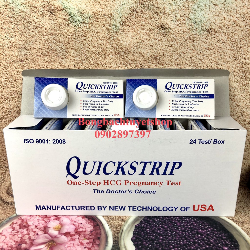 Hộp 24 Que thử thai Quickstrip phát hiện thai sớm - Nhanh chóng - Tiện lợi