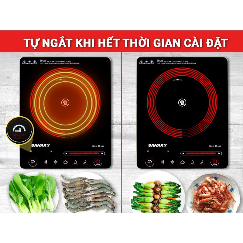 Bếp hồng ngoại Sanaky SNK2102HG, tặng nồi lẩu inox & vỉ nướng (Mới 100%)