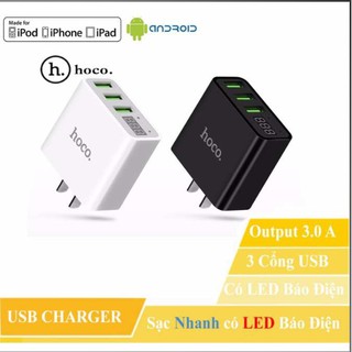 Cóc sạc hoco c15- cốc sạc 3 cổng