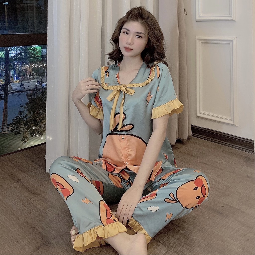 Đồ Bộ Pijama - Bộ Lụa Dài Tay Họa Tiết Sang Chảnh | BigBuy360 - bigbuy360.vn