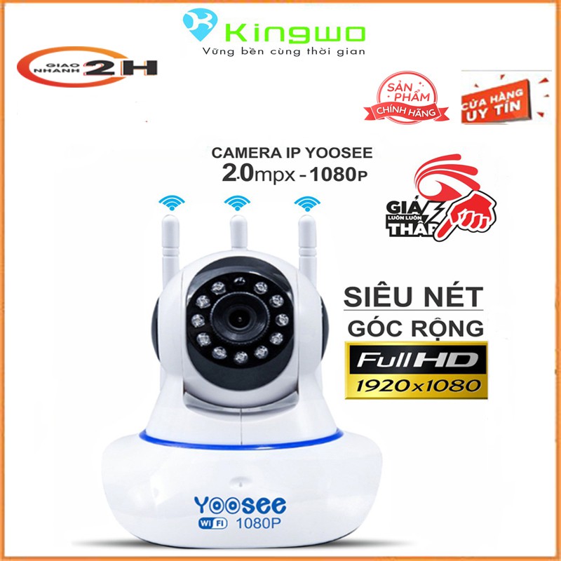 Camera wifi yoosee 3 râu Ful HD- 1080P xoay 360 Thế hệ mới hình ảnh sắc nét 2.0mp ,10 đèn hồng ngoại, ghi âm đàm thoại