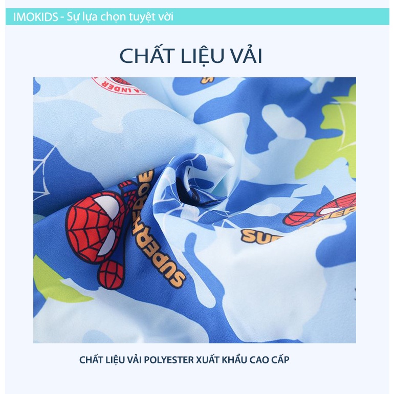 Áo khoác gió bé trai Ravedye Bear 11-23kg áo khoác dù trẻ em 2 lớp chất Poly chống thấm nước nhẹ kín gió có nón có lót