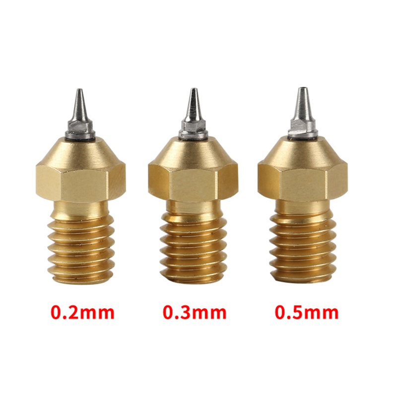 Set 3 Đầu Phun Máy In 3D 0 2 0 3 0 5mm Có Thể Tháo Rời Với Sợi Thép Không Gỉ 1 75mm Cho Máy In 3D