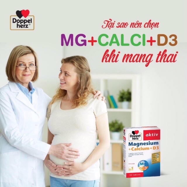 Bổ sung Canxi, Magie và D3 Aktiv Magnesium Calcium D3 - nhập khẩu chính hãng từ Doppelherz Đức