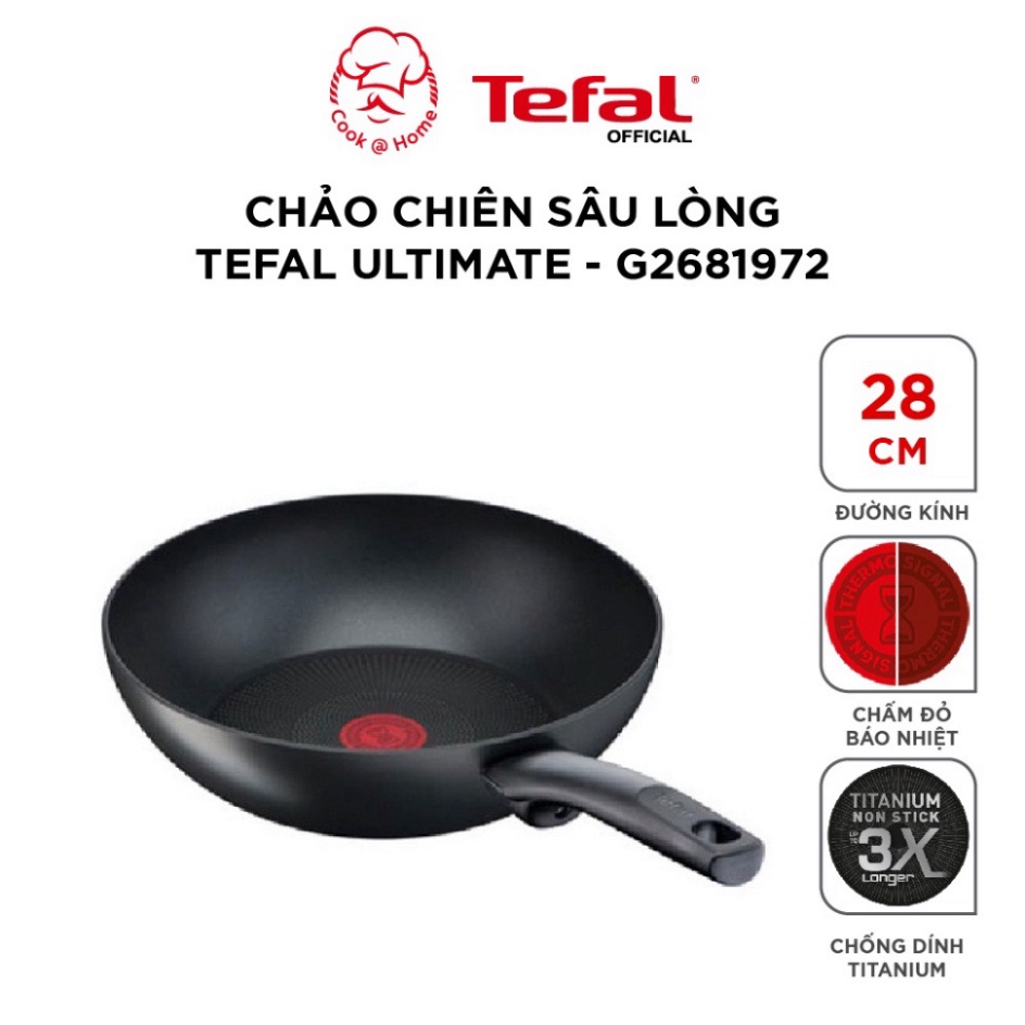 Chảo chiên sâu lòng Tefal Ultimate size 28cm - G2681972