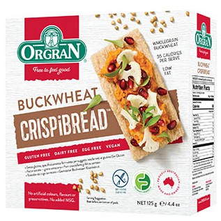 Cracker Bánh Mì Giòn Kiều Mạch Orgran - GLUTEN FREE Toasted Buckwheat Crispibread - Hộp 125g