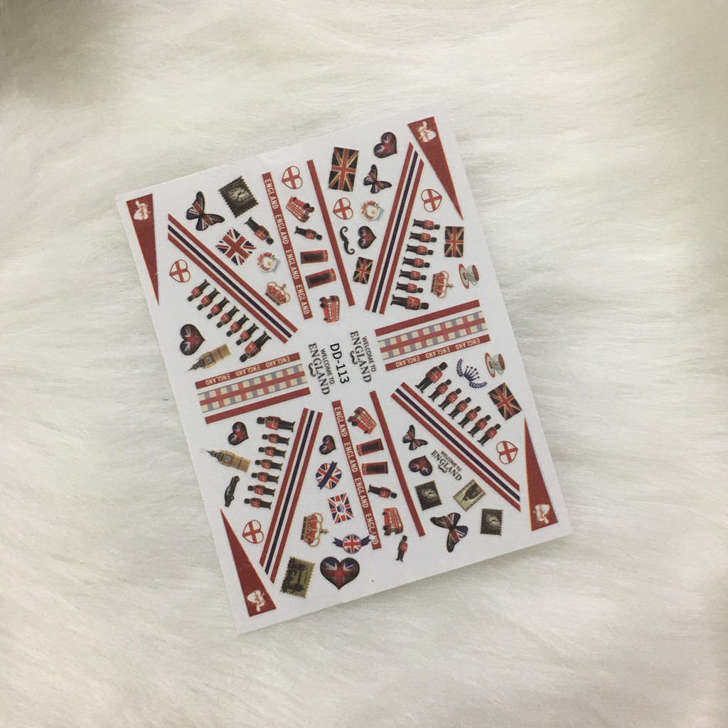 Sticker & Decal dán móng tay hình cờ, quốc kỳ