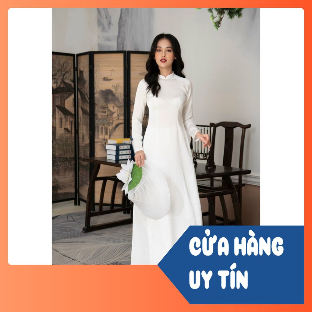 ÁO DÀI TRẮNG TRƠN TRUYỀN THỒNG MS08